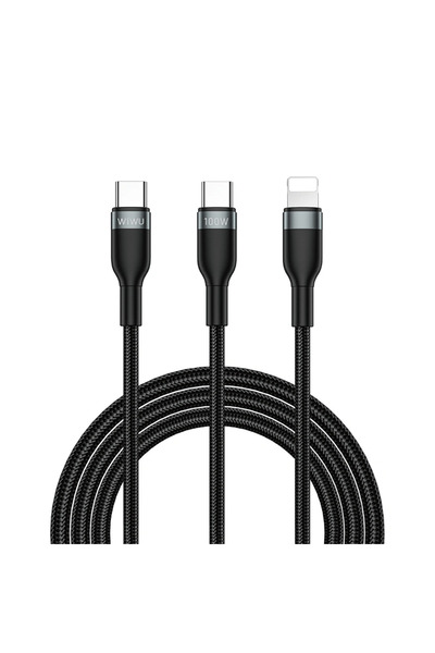 WIWU Wi-C029 Concise 100W 2 in 1 Fast Charging Cable - Black