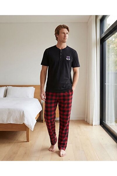 Hirazenmoda Men's Pajama Set Summer Thin Fabric Breathable Comfortable Fit Ho...