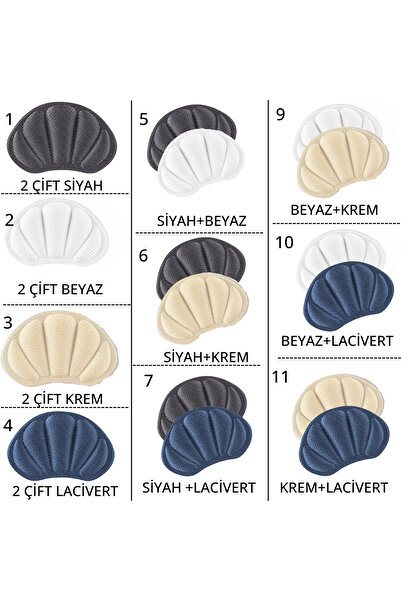 Mawrond 2 ÇİFT -Midye Görünümlü,Ayakkabı Topuk Vurma Önleyici, Yırtık Gizleyi...