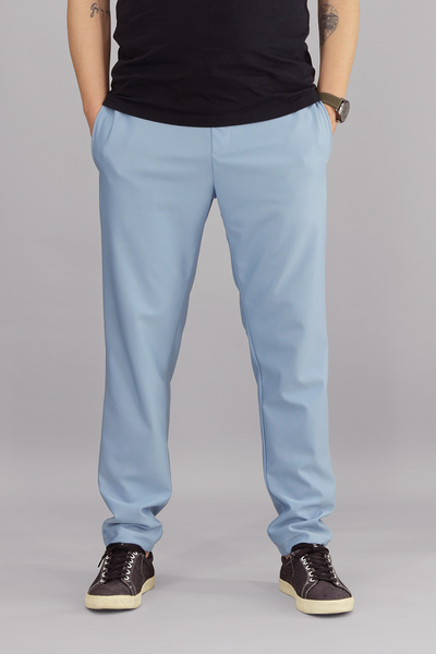 Souris Ανδρικό αθλητικό παντελόνι ανοιχτό μπλε ελαστικό ύφασμα υφασμάτινο ύφα...