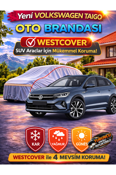 WestCover غطاء سيارة فولكس فاجن تايجو الجديد المتوافق (خياطة برتقالية-ريف) ، ...