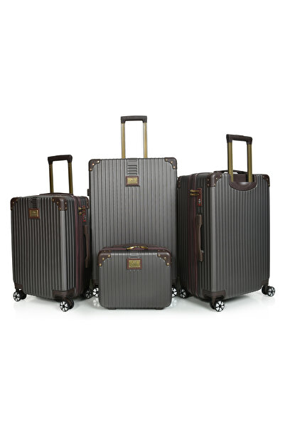 MORANO Classic Murano 4-piece suitcase set with spinner wheels and security l...