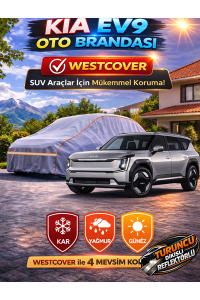 WestCover غطاء سيارة جديد متوافق مع سيارة كيا EV9 SUV (خياطة برتقالية-رمادية)...