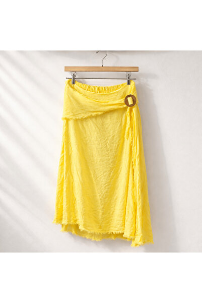 Defne Silver Italian Lemon Yellow Pareo Skirt