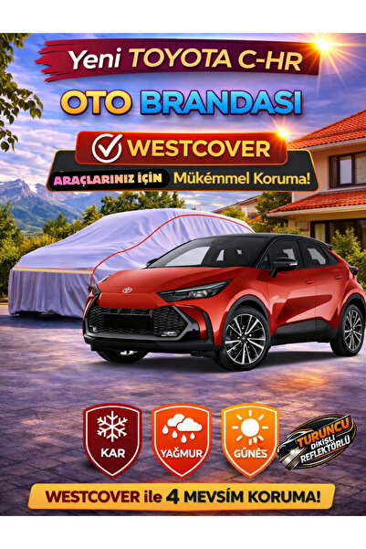 WestCover غطاء سيارة تويوتا CH-R متوافق (برتقالي اللون مع خياطة) من ماركة أوت...