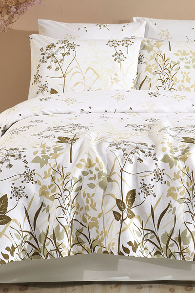 Enlora Home Desenli Pike Örtü Tek Kişilik Golden Beyaz (Pike)