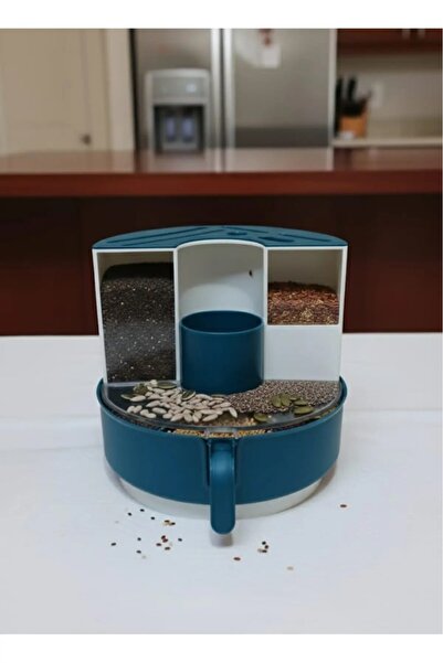 TrentonGCC Multi-Compartment Grain & Seed Dispenser – Rotating Kitchen Storag...