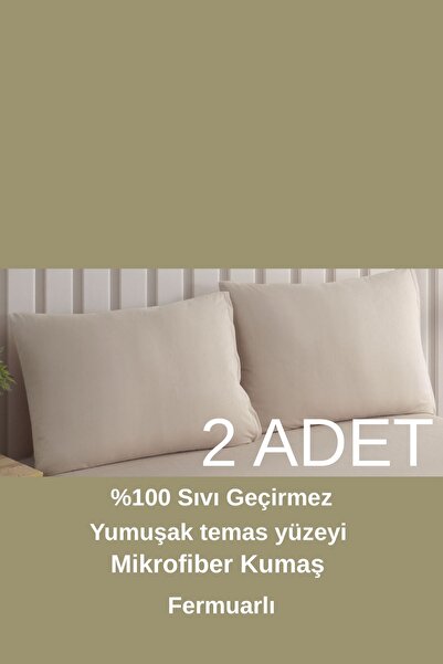 sevilya Renkli Mikro Fermuarlı Su Geçirmez Sıvı Geçirmez Yastık Alezi Yastık Koruyucu
