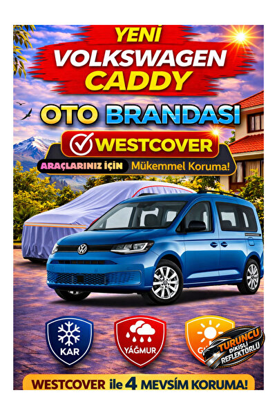 WestCover غطاء سيارة جديد متوافق مع فولكس فاجن كادي (خياطة برتقالية-رفا) من م...