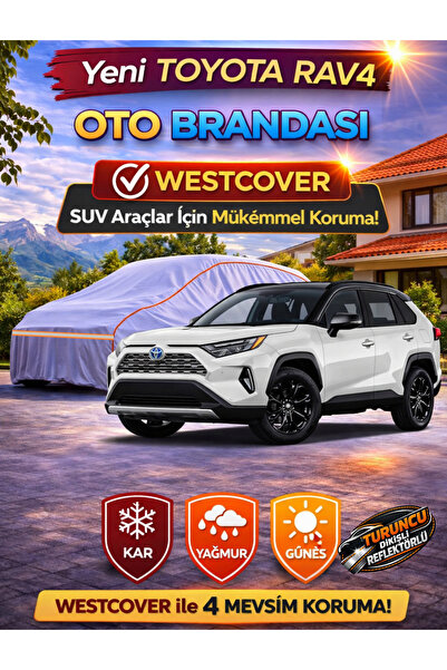 WestCover غطاء سيارة أوتوماتيكي متوافق مع تويوتا راف 4 (خياطة برتقالية-رمادية...