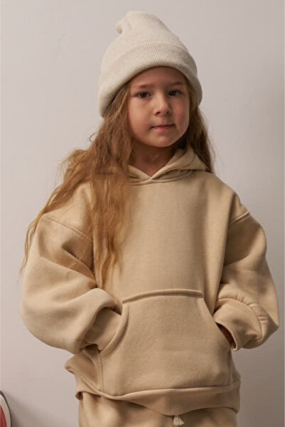 Oh La La Koala For Little Ones Bej Kanguru Cepli Kapüşonlu Sweatshirt