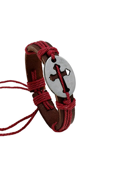 EFAYN.RO Cross bracelet, retro model, adjustable, unisex, red, EFAYN