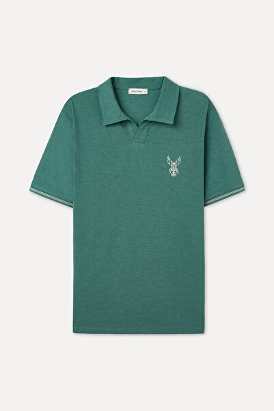 Mudo Embroidered Polo Collar T-Shirt