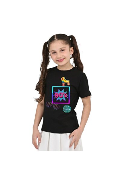 ERDEM KIDS Unisex tematică anilor '90 cu imprimeu bumbac lu basic tricou