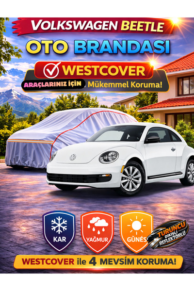 WestCover غطاء سيارة فولكس فاجن بيتل الجديد المتوافق (خياطة برتقالية-رفاقي) ،...