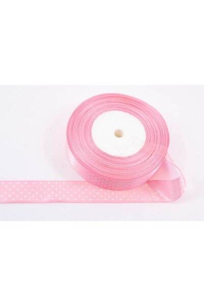 OEM Panglica Satin Cu Buline 2.5cm/45m Roz