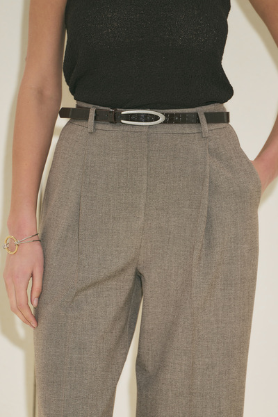 Manuka İnce D Patterned Ke Belt Brown