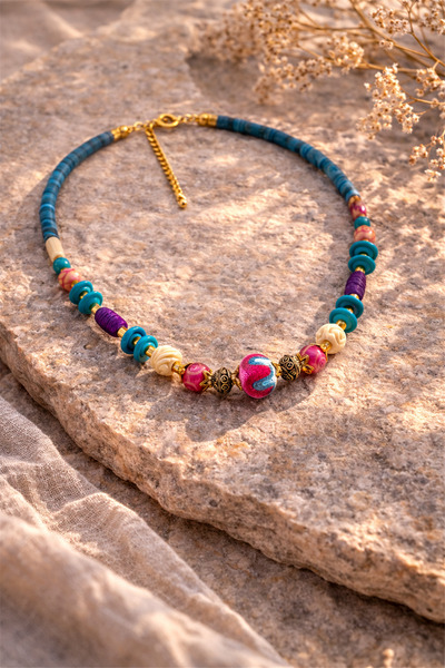 Brandsmiths قلادة عرقية - حجر طبيعي