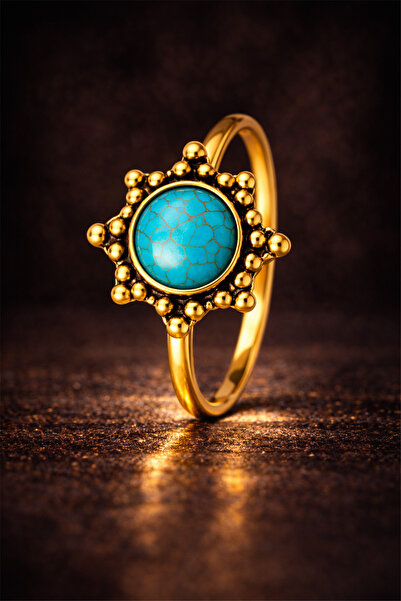 Brandsmiths Natural Stone Brass Ring