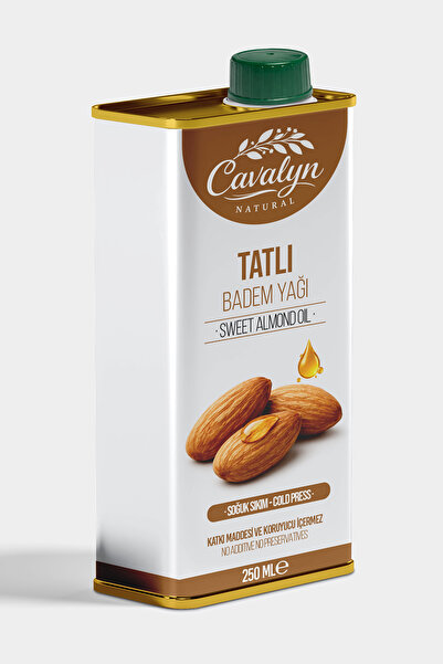 Cavalyn Natural Tatlı Badem Yağı 250ml Premium Series - Soğuk Sıkım - %100 Sa...