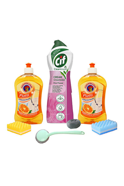 Cif Chante Clair Efficient Dishwashing Liquid, Cream and Useful Accessories