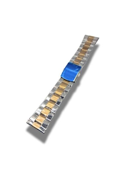 OEM Bratara metalica pentru ceas, bicolor, inchizatoare tip fluture, 18mm