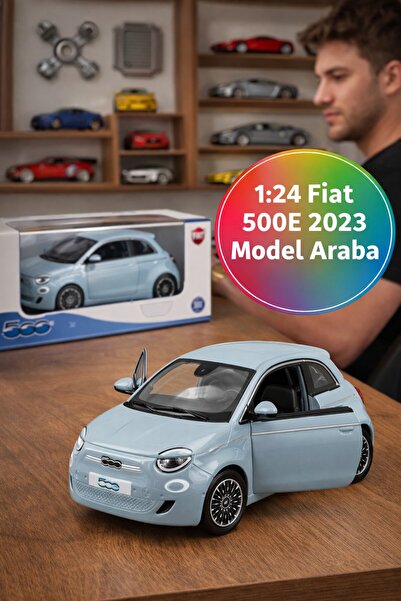 TOYFEST 1:24 Fiat 500E 2023 Model Araba Die Cast Koleksiyonluk Oyuncak Açılır...