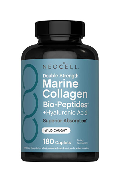 Neocell Marine Collagen, Peptides 180 Caplets - Hyaluronic Acid Double Streng...