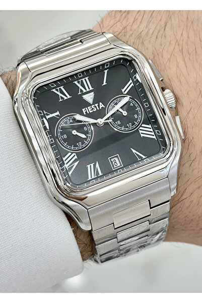 Fiesta Groom's Watch Steel Men's Wristwatch Square Case Waterproof