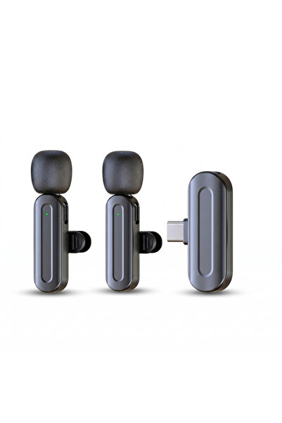 HASEPE Microfon Lavaliera Wireless 2.4G, Auto Connect, Reducere Zgomot, Pentr...