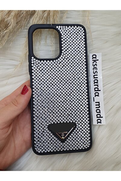 ZB Aksesuarda Moda Redmi̇ 12 Compatible Luxury Full Stone Branded Case