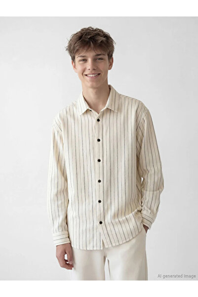 LC Waikiki Lcw Kids Black Striped Boy's Shirt