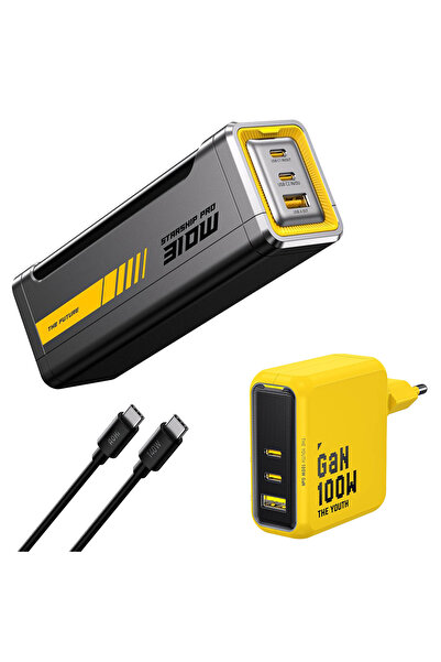 Aohi Starship 20.000 mAh 310W Powerbank, Youth 3 Portlu 100W Şarj Adaptörü