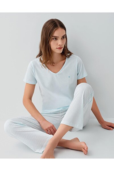 Pierre Cardin Γυναικείο σετ πιτζάμες με κοντό μανίκι και λαιμόκοψη V, 50% βαμ...