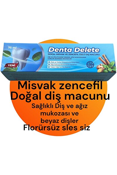 Egş DERMA delete DENTA DELETE DOĞAL MİSVAK ve ZENCEFİL ÖZLÜ DİŞ MACUNU
