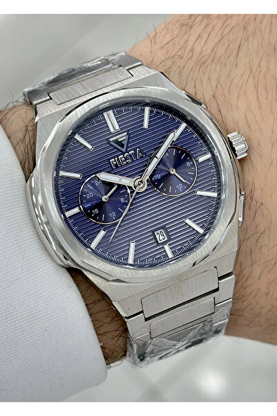 Fiesta Functional Navy Blue Dial Groom's Watch Steel Original 2 Year Warranty...