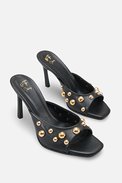 NITU Shoes Μαύρο με Τεχνητό δέρμα αξεσουάρ Παντόφλες