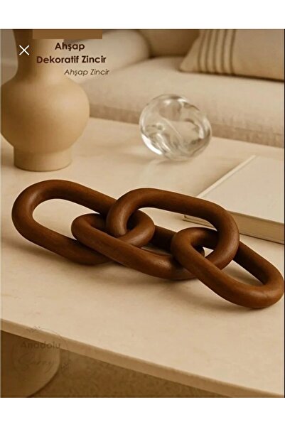 MİMOZA PARK Ahşap Dekoratif Zincir | El Yapımı Modern Masa Üstü Aksesuarı