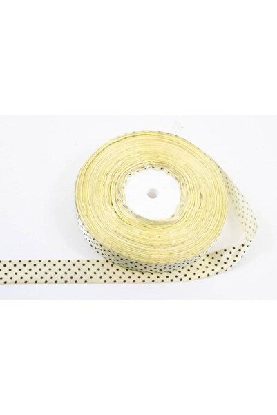 OEM Set 3 role Panglica Satin Cu Buline 2.5cm/90m Crem