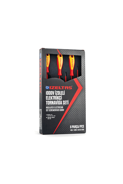 İzeltaş 1000V Insulated Electrical Slim Screwdriver Set (14 Pcs.)