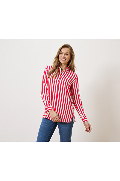 Tchibo Women's Blouse, Striped , Red