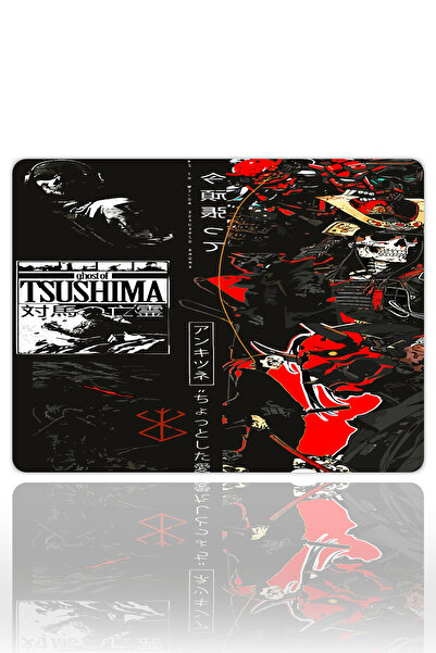 urzuva Ghost Samurai Gaming Oyuncu XXL Mouse Pad Kaydırmaz Dikişli Mousepad 4...