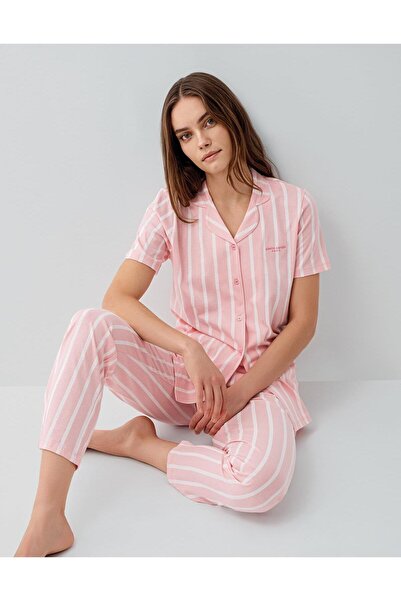 Pierre Cardin Women's Short Sleeve Buttoned Boxed Pajama Set – 50% Modal 50% ...