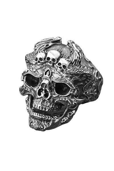 EFAYN.RO Inel gotic, model shaman, aztec demon evil god, marime universala, u...