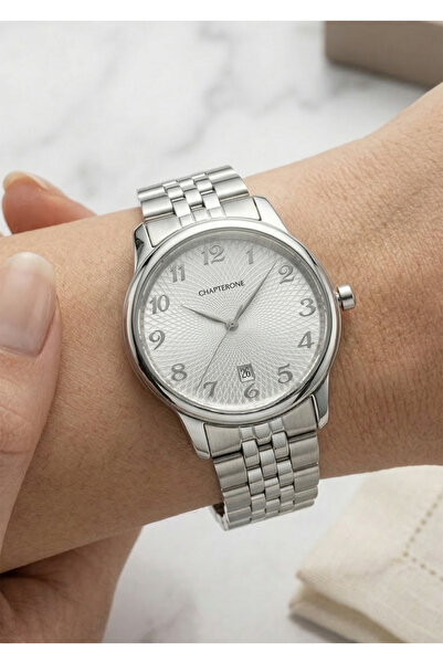 Chaperone Women's Silver Metal Cord White Dial Calendar Wrist Watch 2 Year Wa...