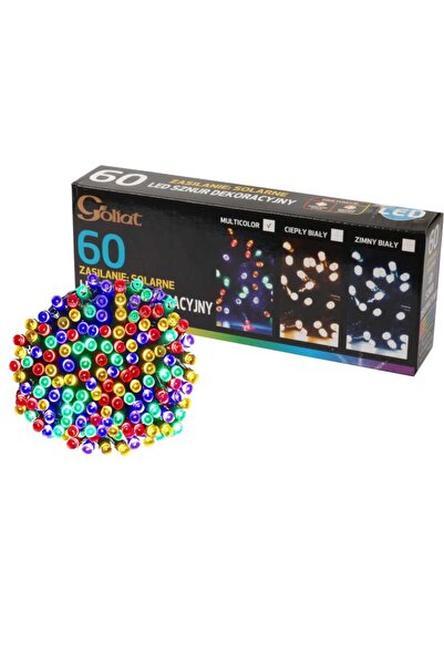 Goliat Solarna Girlanda Świetlna 60 LED Multikolor do Dekoracji Ogrodu i Choinki