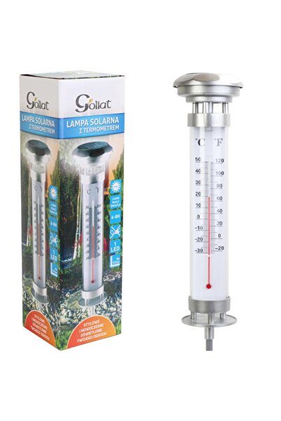 Goliat Podświetlany Solarny Termometr Ogrodowy LED