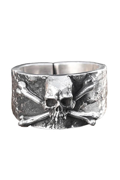 EFAYN.RO Retro ring, skeleton head model, universal size, adjustable, unisex,...