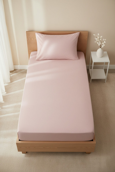 YAZICI 100X200 Fitted Sheet Set 1 Piece with Pillow Cases 80% Cotton% 20% Pol...