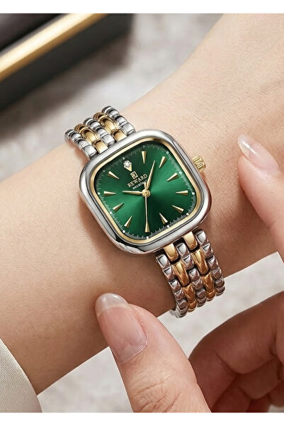 Reward Women's Silver Gold Metal Cord Green Dial Wristwatch with 2 Year Warranty